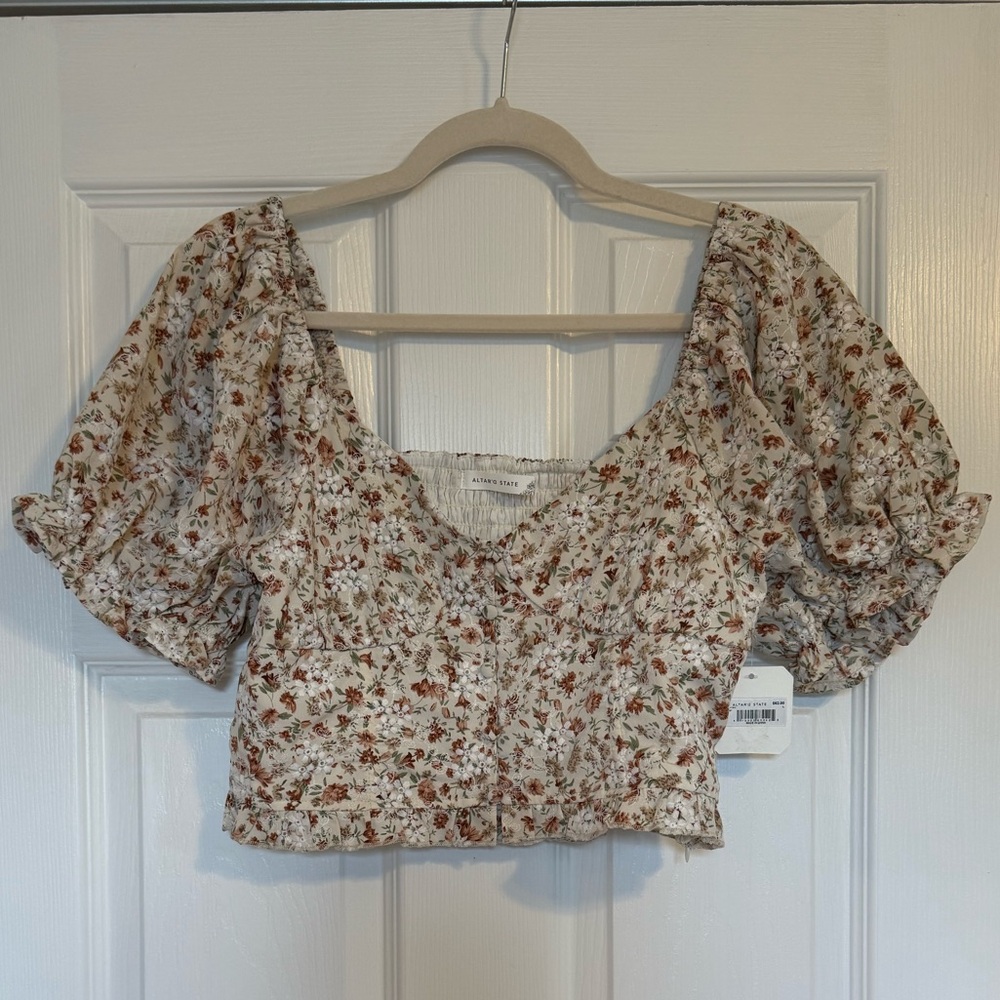 NWT Altar'd State Corset Crop Blouse